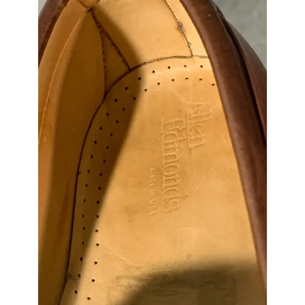 Allen Edmunds Brown Leather Kiltie Loafers Mens 10 D USA
